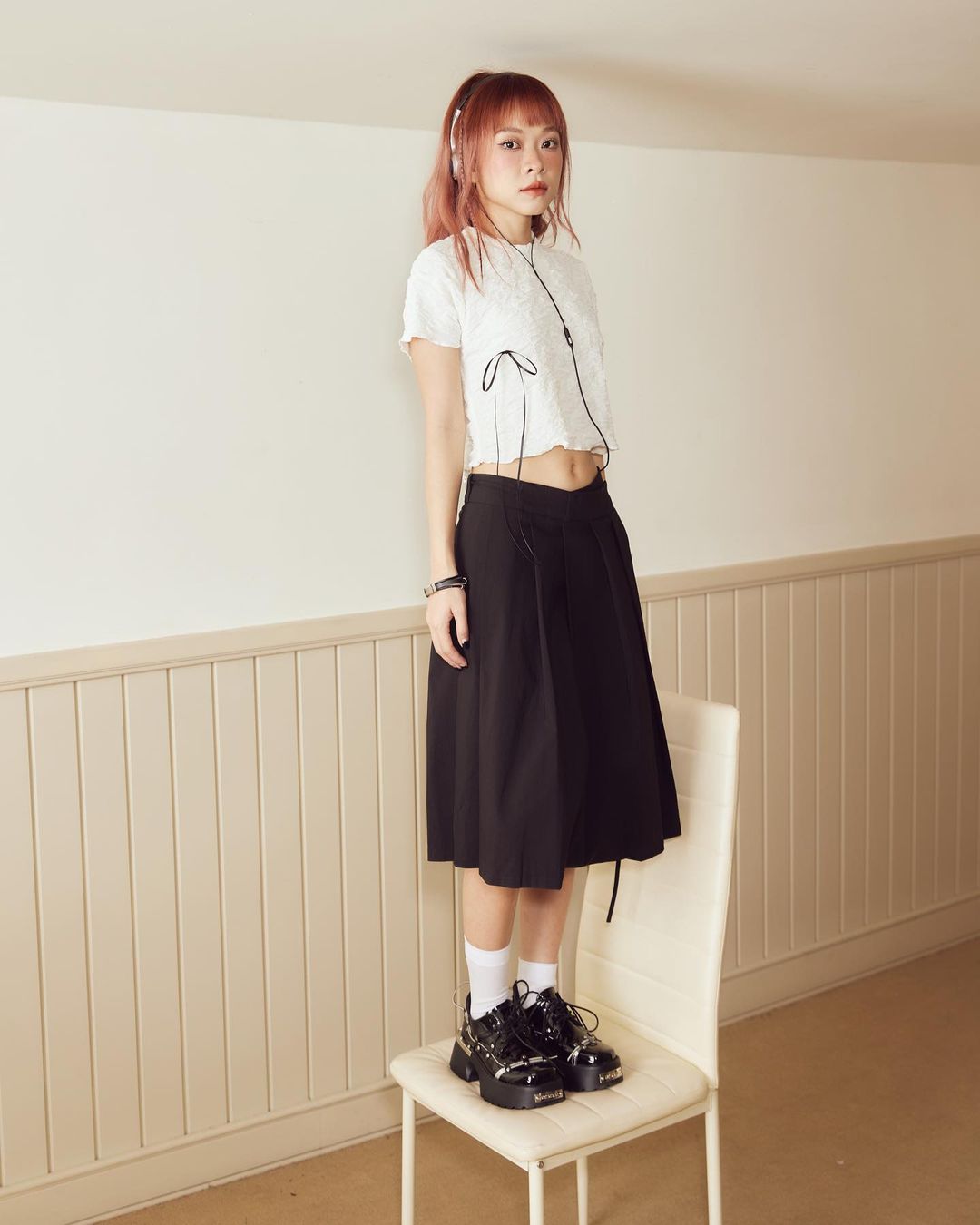 Lid Pleated Skirt