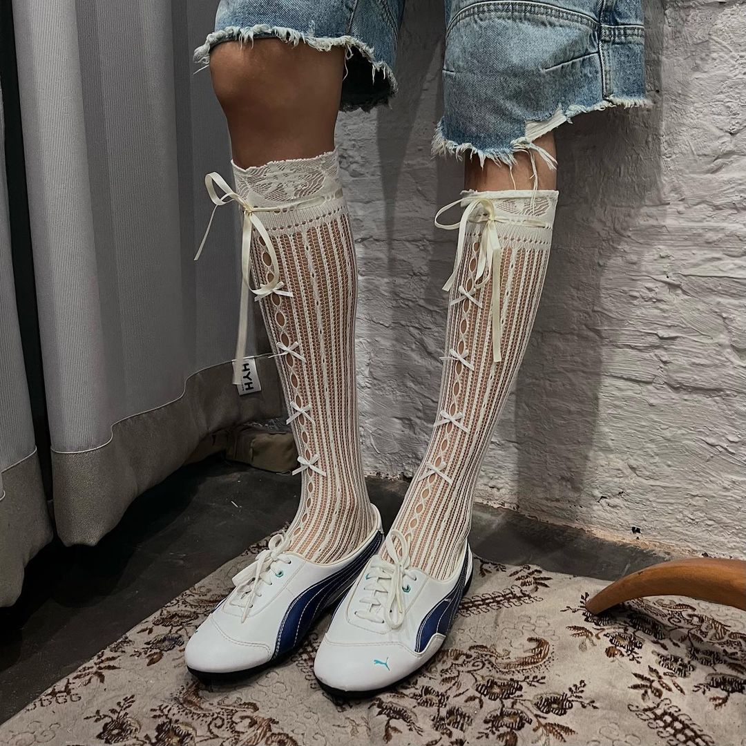 Ribbon Bow Lace Socks