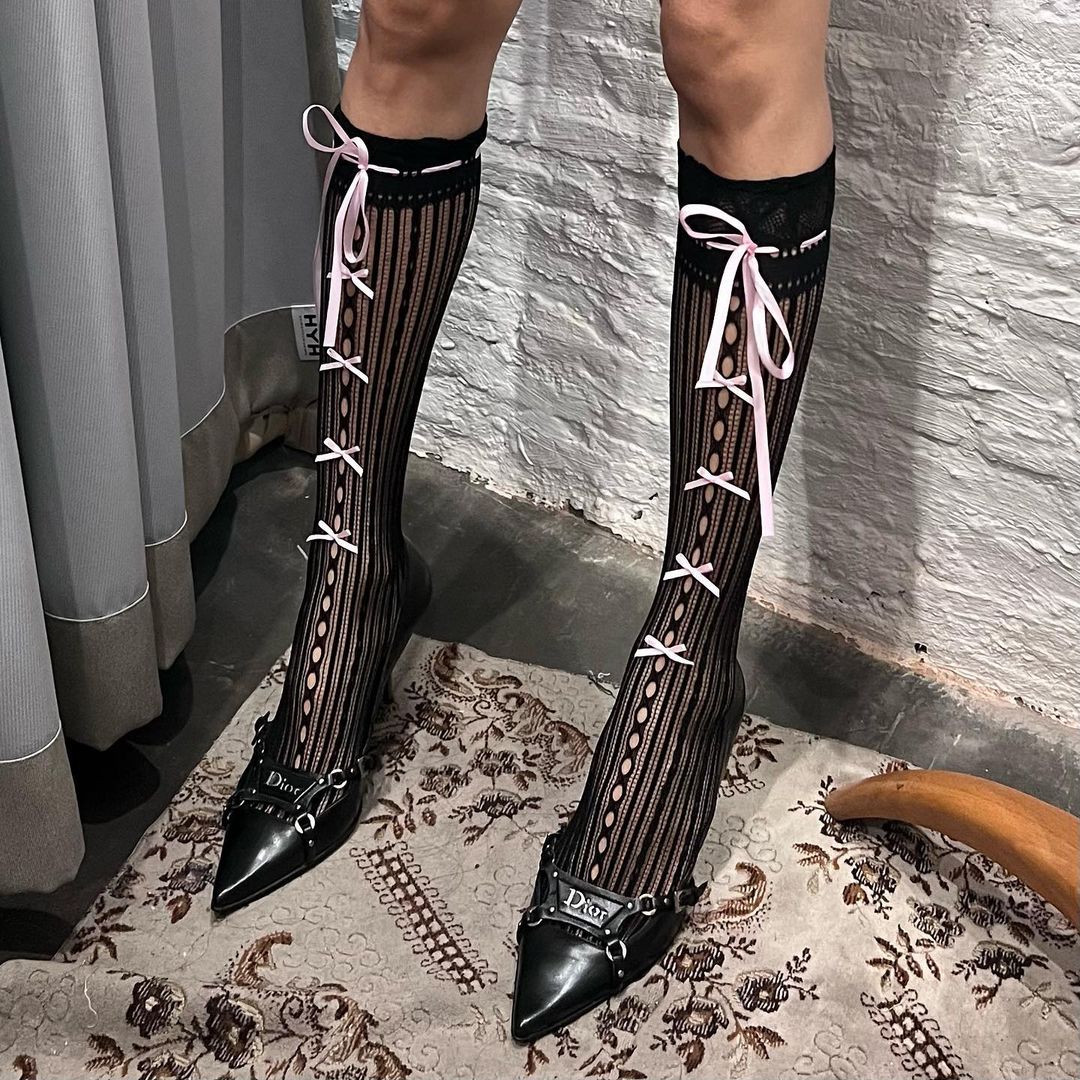 Ribbon Bow Lace Socks