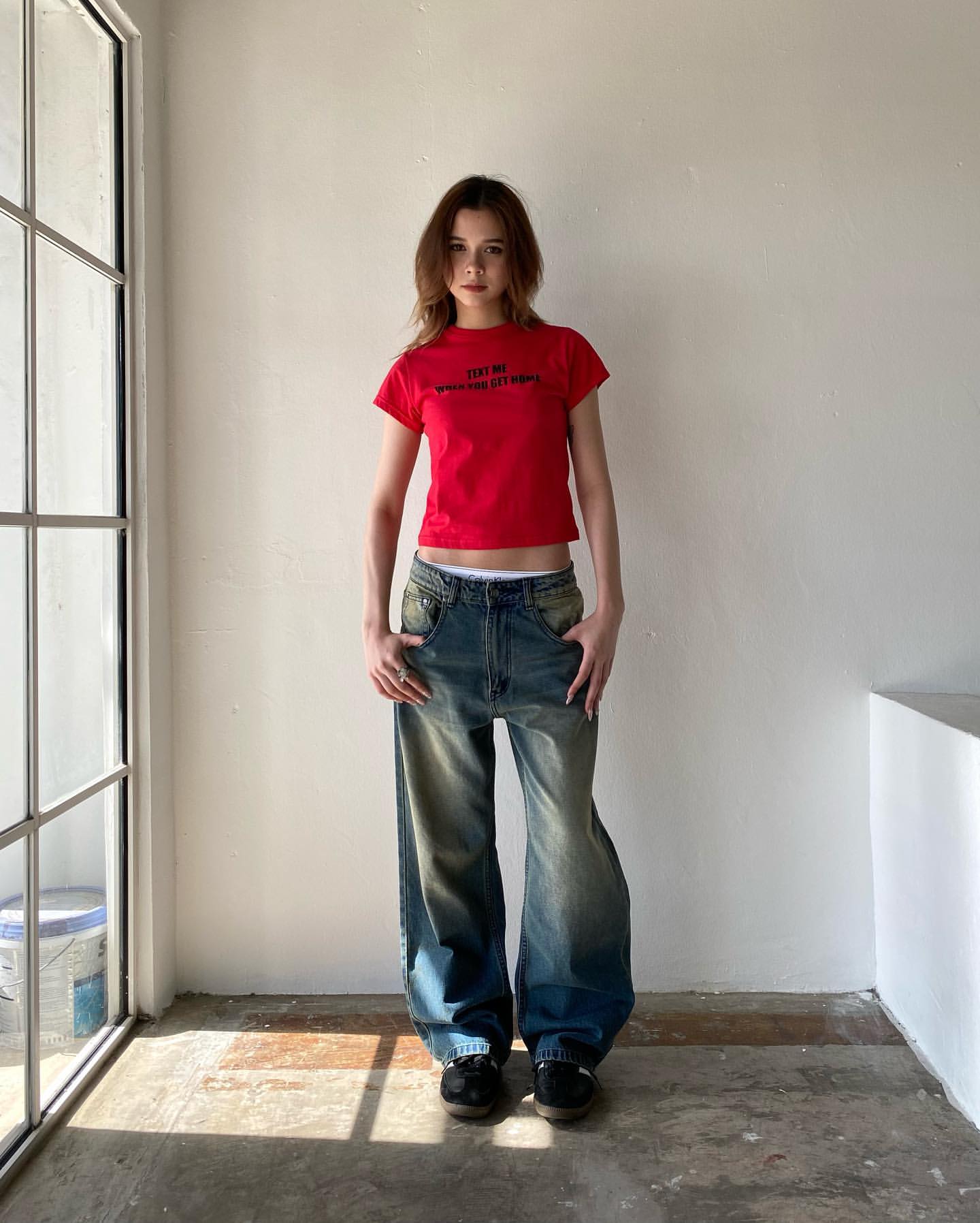 Washed Baggy Jeans