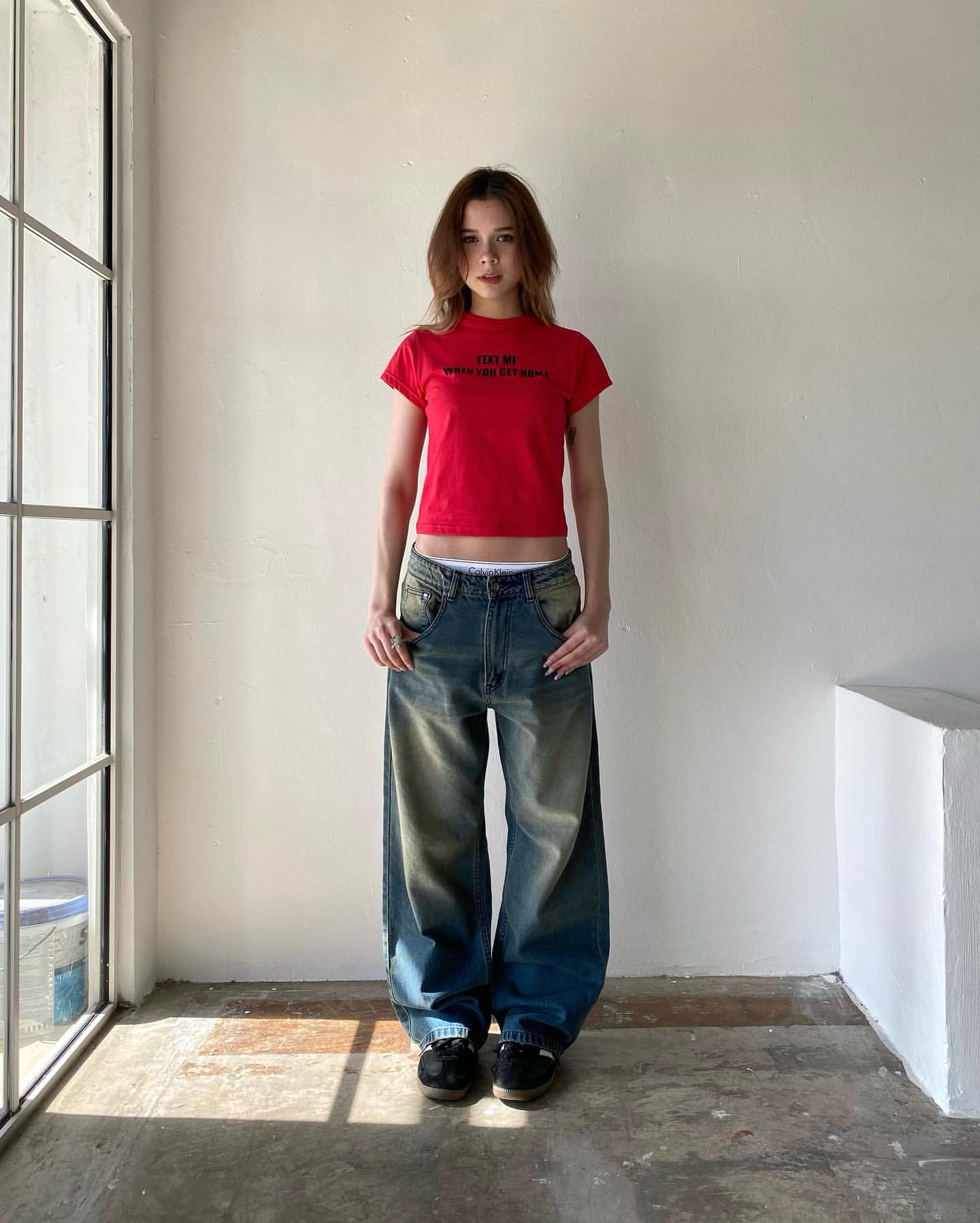 Washed Baggy Jeans