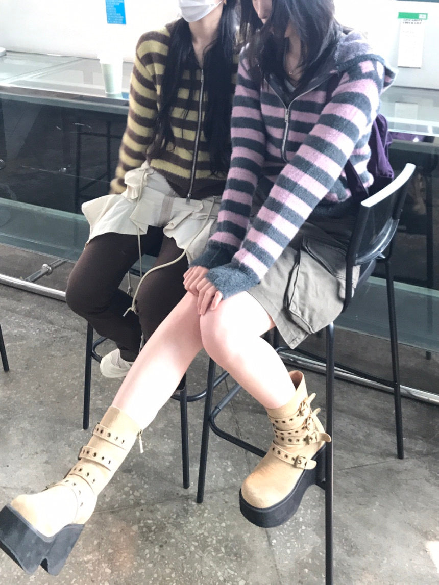 90s Knitted Zip Hoodie