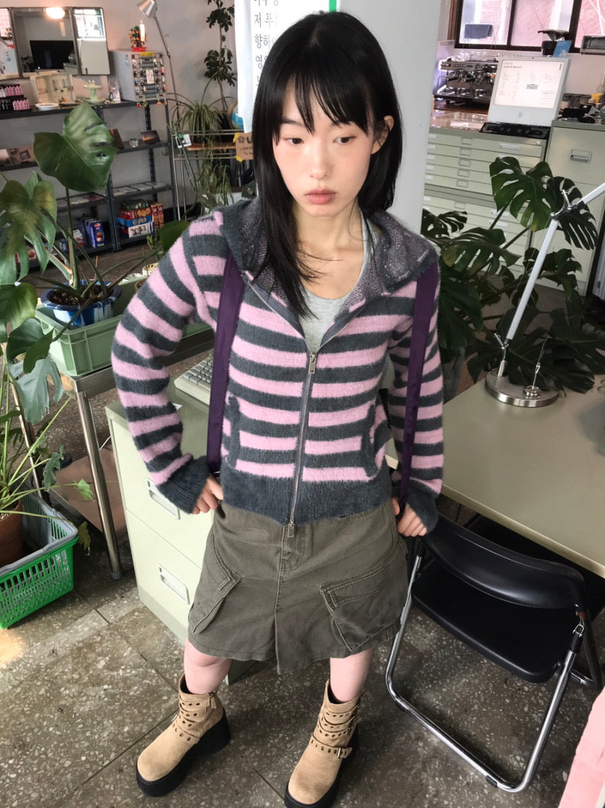 90s Knitted Zip Hoodie