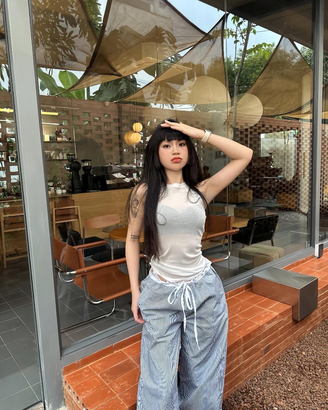 Striped Kaki Pants