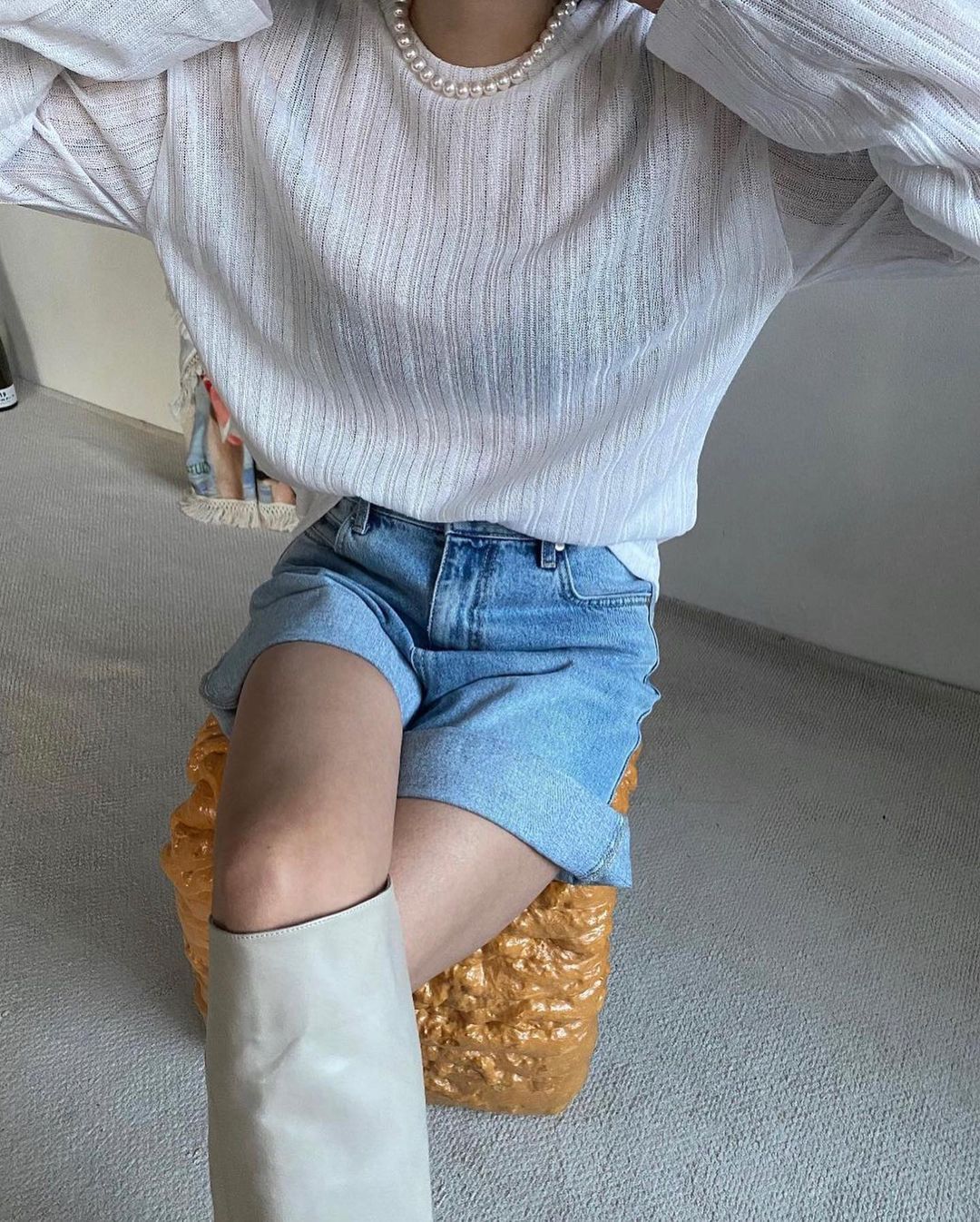 Loose semi sheer stripe