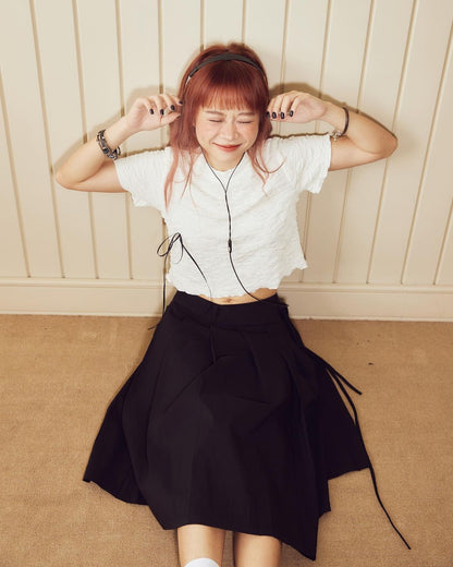 Lid Pleated Skirt