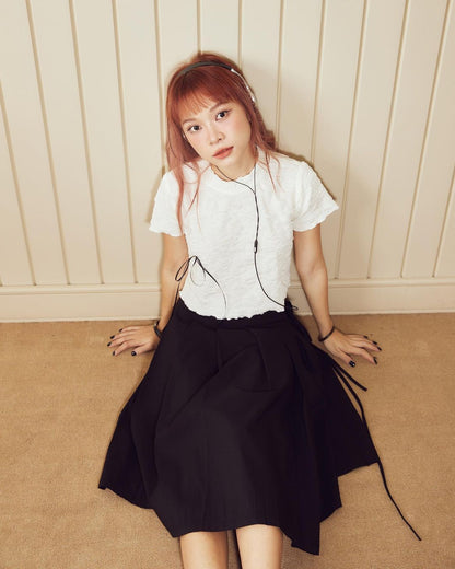 Lid Pleated Skirt