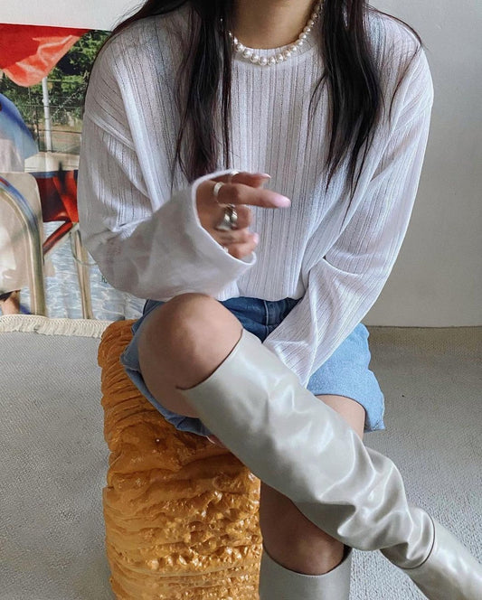Loose semi sheer stripe