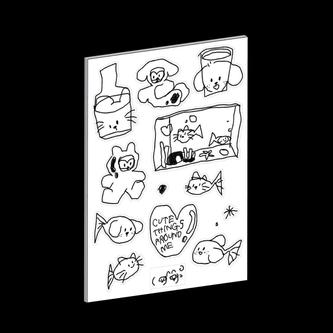 Dog & Cat Sketch Sticker