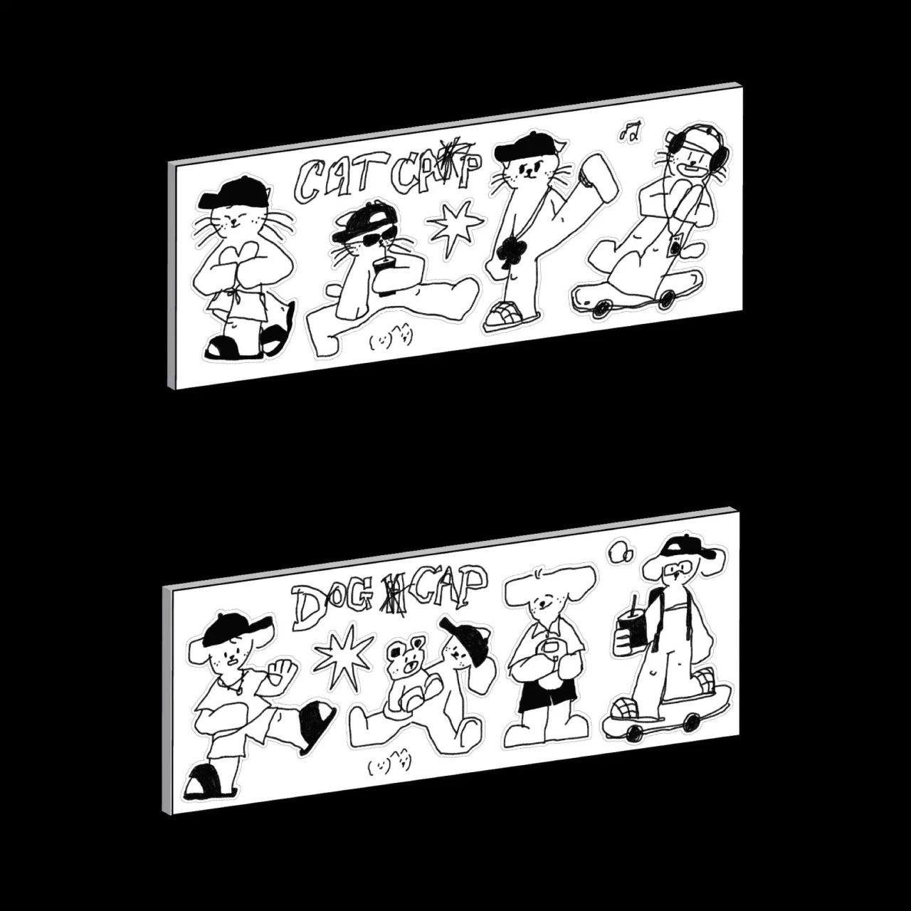 Dog & Cat Sketch Sticker